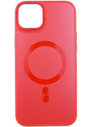 Чехол tpu+glass sapphire midnight open camera with magsafe для apple iphone 15 (6.1") красный / red
