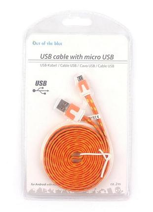 Кабель для android пристроїв з micro usb, помаранчевий