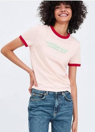 Розовая полуоблегающая футболка с надписью zara
⚡⚡⚡⚡⚡⚡⚡⚡⚡⚡⚡⚡⚡