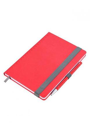 Блокнот с шариковой ручкой troika slim pad a5, красный