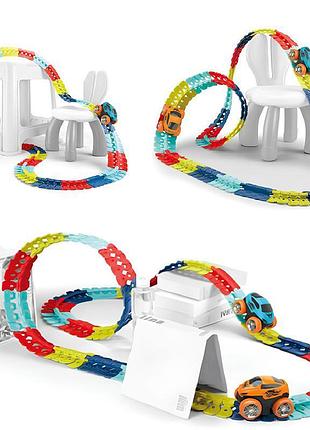 Інтерактивний трек з інерційною машинкою sht 388 changeable trak (184pcs/1car) colorful