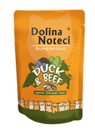 Dolina noteci premium superfood пауч для котов утка, говядина 85гр 304760