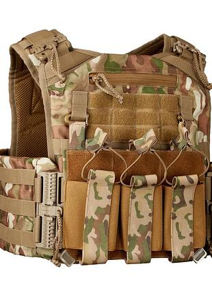 Плитоноска тактична з підсумками molle multicam