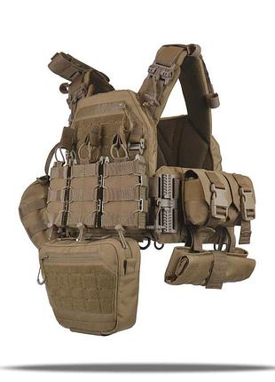 Плитоноска быстросвалочная kiborg gen ii +8 подсумков койот
