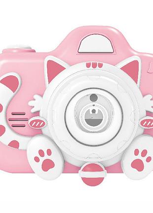 Фотокамера-генератор мильних бульбашок 1001 kitty children's camera pink