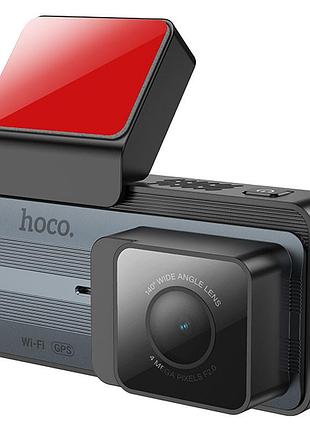 Видеорегистратор hoco dv12 2k display + gps (with rear camera) silver gray