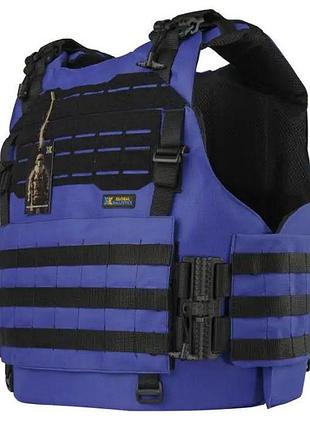 Плитоноска warmor gen.4 синего цвета с увеличенной площадью защиты