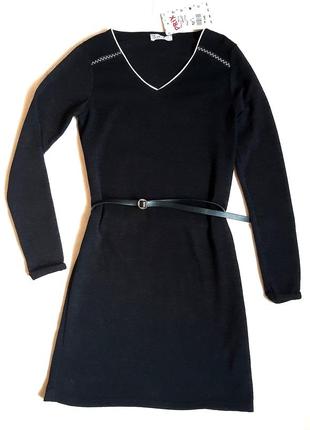 Элегантное черное трикотажное платье  "lpc girls" франция на 14 лет2 фото