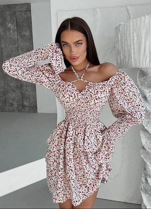 ⭐⭐⭐⭐⭐ 
весеннее платье с рукавами цветочный принт 🌸 z0304