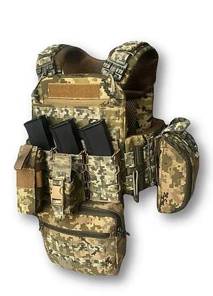 Плитоноска gen.7 cordura 1000d 28*35 см + 7 подсумков пиксель