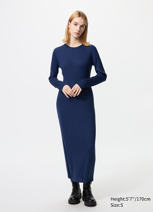 Сукня з мериносової вовни в рубчик uniqlo