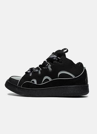Мужские кроссовки lanvin curb black reflective