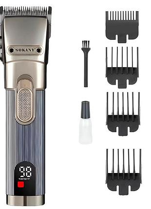 Аккумуляторная машинка для стрижки волос 4 насадки, usb, sk-16021