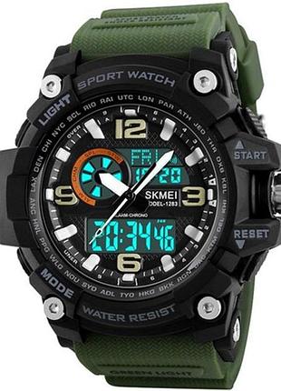 Годинник skmei 1283 sport колір олива