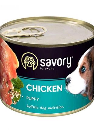 Savory вологий корм для цуценят усіх порід з куркою 200 г