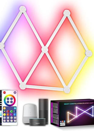 Модульный настенный светильник led rgb 5v sal-014b 9pcs bluetooth usb with app white