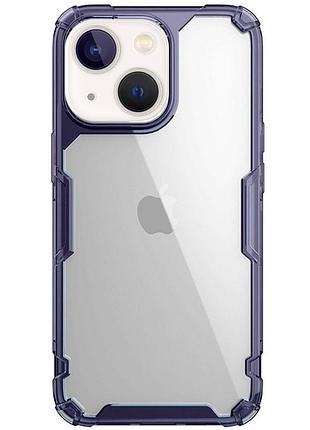 Tpu чохол nillkin nature pro series для apple iphone 13 / 14 (6.1") темно-фіолетовий (прозорий)
