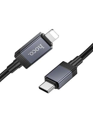 Дата кабель hoco x118 generous with display type-c to lightning 27w (1m) black 3