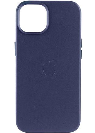 Кожаный чехол leather case (aa plus) with magsafe для apple iphone 12 pro / 12 (6.1") violet