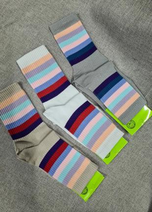 Набор носки 3шт радуга 36_40р , цветные носки с приколами2 фото