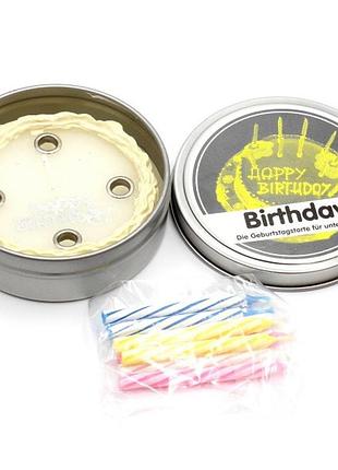 Свеча "happy birthday" в металлической баночке
