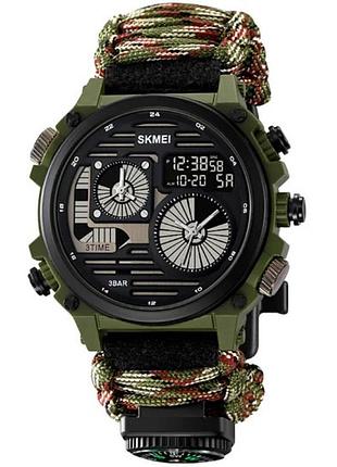 Часы skmei 2202 paracord хищник/олива