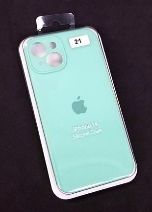 Чохол силіконовий для iphone 14 silicone case orig full camera №21 azure 4you