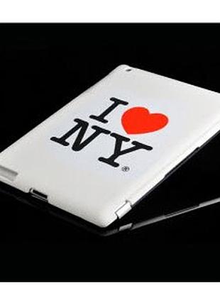 Чехол для ipad 2 "i love ny", белый с надписью