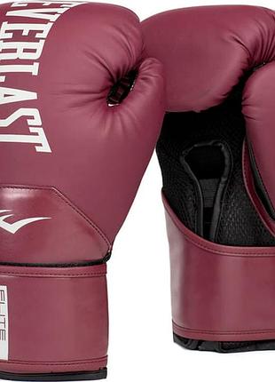 Чоловічі / жіночі рукавиці боксерські еверласт оригінал everlast elite 2 boxing gloves бордовий уні 10 унцій p00003300