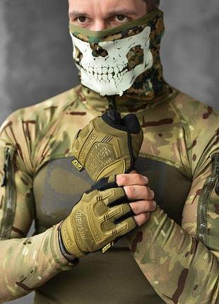 Перчатки тактические беспалые mechanix m-pact gloves khaki