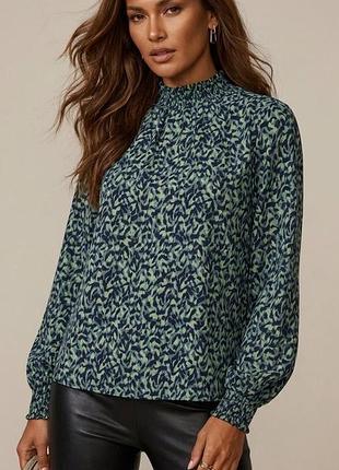 Женская зелено-черная блузка с принтом we fashion, свободный фасон