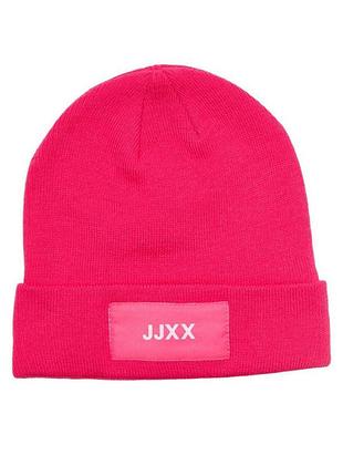 Шапка jxbasic logo beanie sn 12205033-bright rose jjxx one size малиновый 12205033-bright rose
