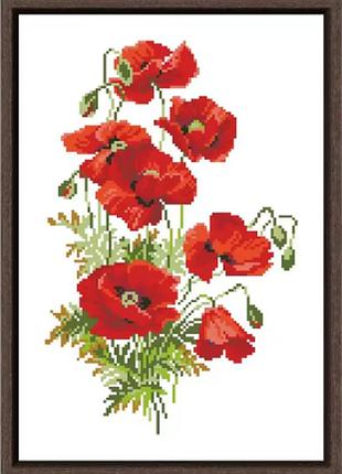 Набор для вышивания "poppy flowers". aida 14ct , 24*34 см. без нанесения на канву схемы