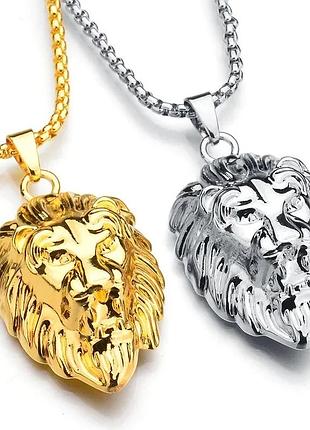 Кулон лев lion сталь підвіска у вигляді голови лева