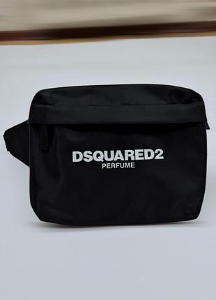 Dsquared2 perfume черная сумка бананка с логотипом оригинал