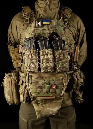 Плитоноска быстрого сброса cordura 1000d + 9 подсумков и чехол для защиты паха мультикам
