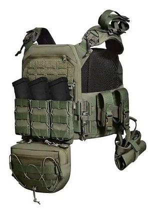 Комплект плитоноска mps м8 pro 25*30 см + 9 подсумков олива