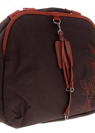 Жіноча сумка для ноутбука samsonite 15.6" (brown/orange) з вишивкою