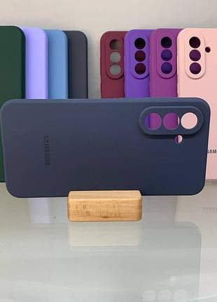 Samsung a56 | противоударный чехол с логотипом | soft touch | синий