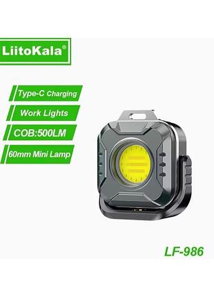Фонарь портативный liitokala lf-986 led cob, kxk-986 500lm, аккумулятор 1200mah, type-c для кемпинга