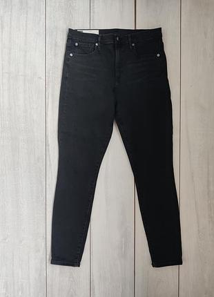 Качественные зауженные стрейчевые черные джинсы пояс 42 см длина 99 см