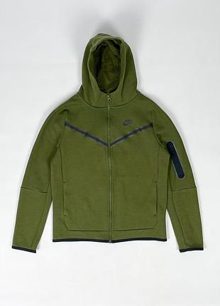 Зіп худі nike tech fleece nsw sportswear cu9223-326 оригінал теч фліс зелена кофта розмір xl 158-170 см дитяча на хлопчика