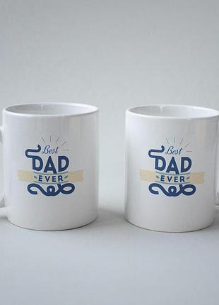 Кружка з принтом "best dad ever" 330 мл біла
