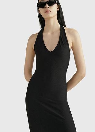 H&m нова спортивна чорна сукня з коміром-халтером розмір s