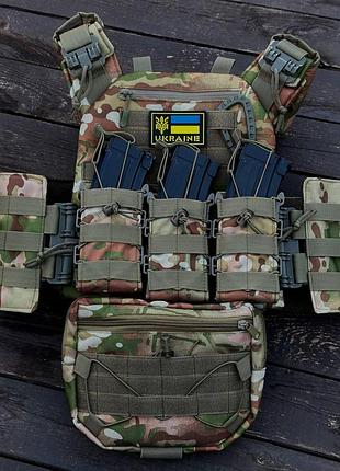 Плитоноска швидкого скидання + 3 підсумків та напашник мультикам