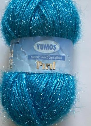 Турецька пряжа yumos pırıl неоново-синя