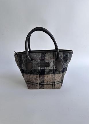 Barbour winter tartan wool tote bag plaid check handbag сумка