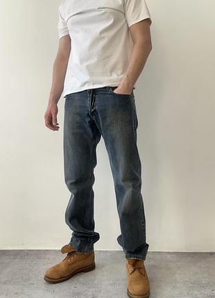 Emporio armani sean basic fit jeans mens size 38 blue denim made in italy vtg  джинси