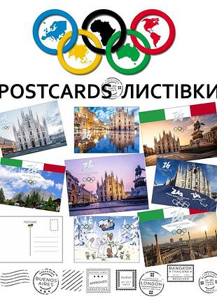 Набор открыток , 8 шт, 10 на 15 см, олимпийские игры 2026 , италия, милан, кортина, олимпиада 2026 , зимние олимпийские игры 2026