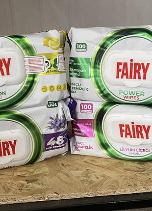 🧴 влажные салфетки для уборки fairy 100 шт (4 вида)